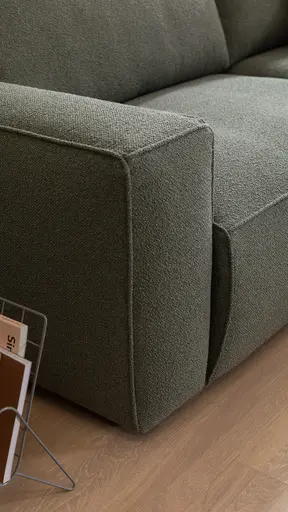 Sofa Lilaia - 1,5-Sitzer XL mit 1,5-Sitzer XL Tief, Stoff, Olivgrün