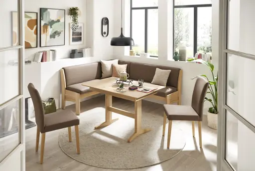 Eckbank EM Bregenz - mit Stauraum, Stellmaß ca. 136x226 cm cm, Stoff, Braun