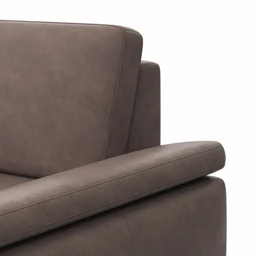 Ecksofa Houston - Longchair groß links mit 1,75-Sitzer, inkl. Sitztiefenverstellung und Armlehne klappbar, Leder, Dunkelbraun