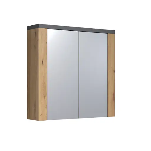 Spiegelschrank - B ca. 79 cm, Eiche Dekor, Spiegel