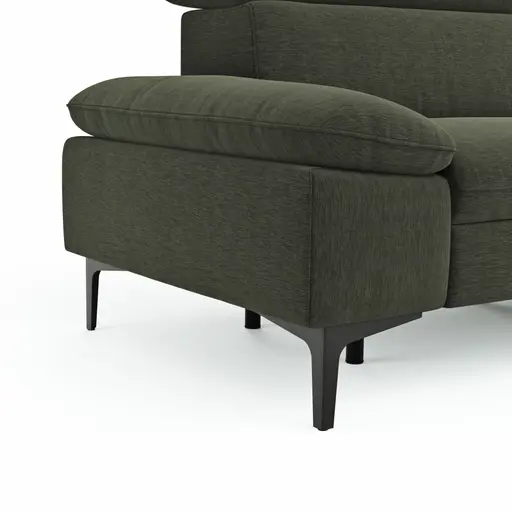 Sofa Felipa - 3-Sitzer inkl. Relaxfunktion (motorisch) und Kopfteil verstellbar, Stoff, Dunkelgrün