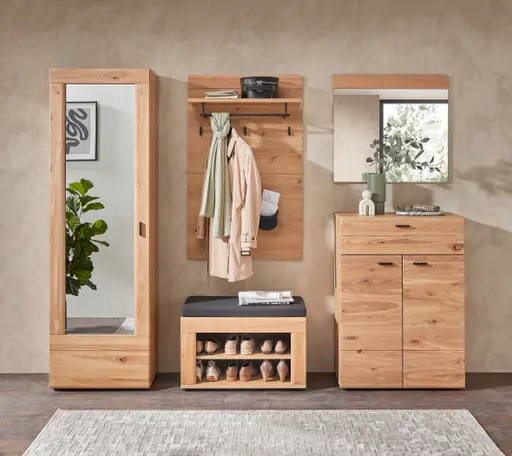 Garderoben-Kombination - Altesche massiv gebürstet