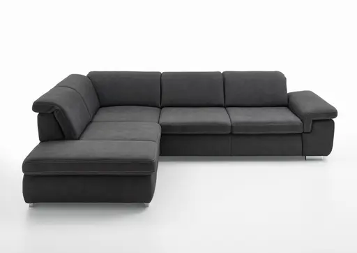 Ecksofa - 1,5-Sitzer mit Ecke rechts, Stoff Dunkelgrau