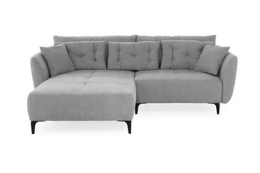 Ecksofa JANEK - 2,5-Sitzer, Ecke rechts, Stoff, Grau
