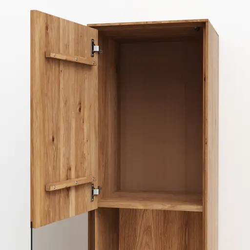 Hängevitrine Saratoga - Anschlag Links, Wildeiche massiv, natur geölt