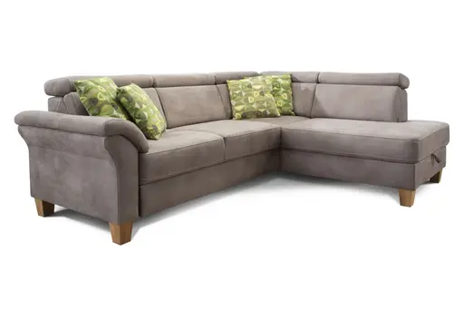 Sofa - 2,5 Sitzer mit Ottmane rechts, Stoff, Grau