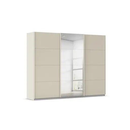 Schwebetürenschrank RIVASA- B ca. 271 cm, Champagner, Spiegel