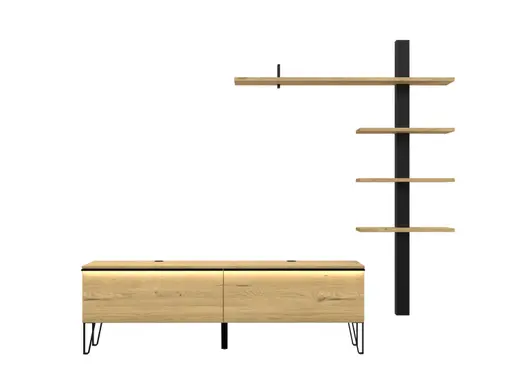 Hängeelement - mit Beleuchtung, B ca. 174 cm, Gustavson Oak Nachbildung
