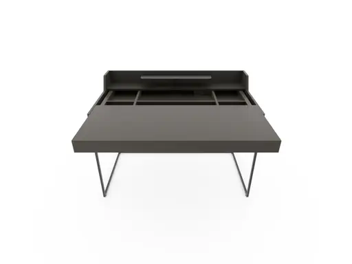 Schreibtisch - Eiche, sahara, Lack. Graubraun