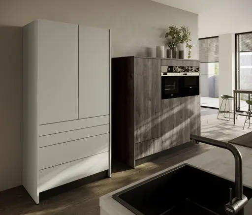 Inselküche 51.210 CO 3 524, Kieselgrau