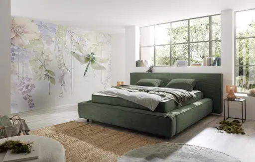 Polstergestell- Liegefläche ca. 180x200 cm, Stoff, Dunkelgrün