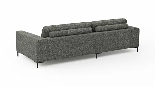 Ecksofa Solano - Longchair Links mit 1,75-Sitzer, Stoff, Dunkelgrau