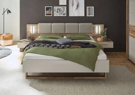 Bettanlage- Liegefläche ca. 180x200 cm, Champagner, Holzdekor