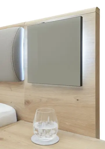 Bettanlage WANJA- Liegefläche ca. 180x200 cm, Eiche Dekor, Saharagrau