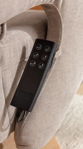 Sessel Tulsa Relax - Größe M, inkl. Fußteil/Rückenlehne verstellbar (motorisch), inkl. Kopfteilverstellung, Stoff, Graubeige