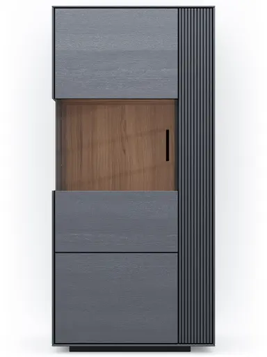 Vitrine Estana - Eiche massiv, Anthrazit