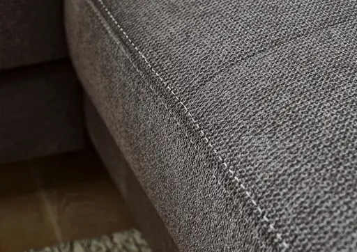 Ecksofa - 2,5-Sitzer mit Longchair rechts, Chenilleflachgewebe, Anthrazit