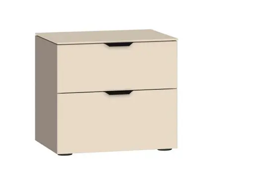 Nachtkommode JOIN IT- Nougat, Glas, Creme