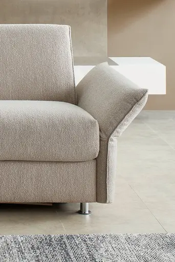 Schlafsofa - Armlehne verstellbar, Stoff, Hellgrau