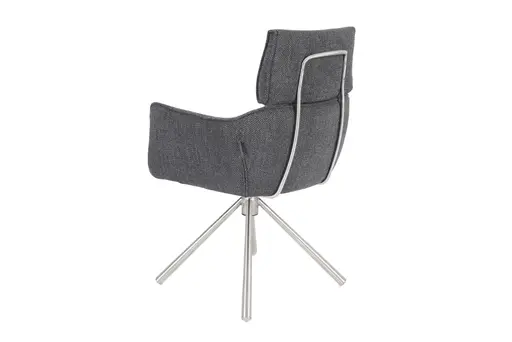 Armlehnstuhl MASHA - drehbar, Stoff, Grau