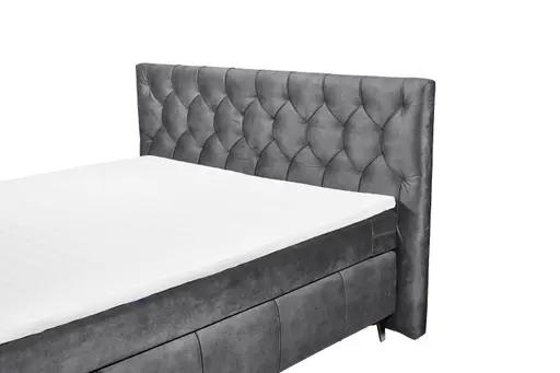 Boxspringbett - Liegefläche ca. 180x200 cm, Stoff Anthrazit