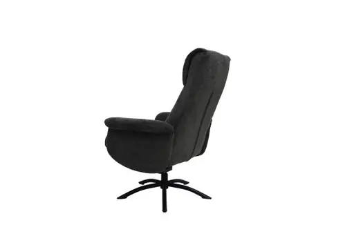 TV-Sessel MORTON mit Hocker - drehbar, Stoff, Grau