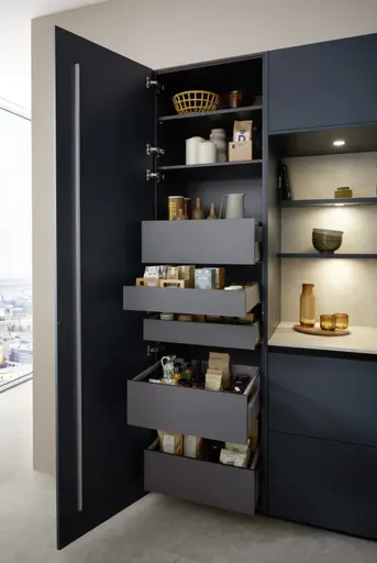 Inselküche 51.230 CO 1V1 525, Rillenoptik Eiche dunkel 