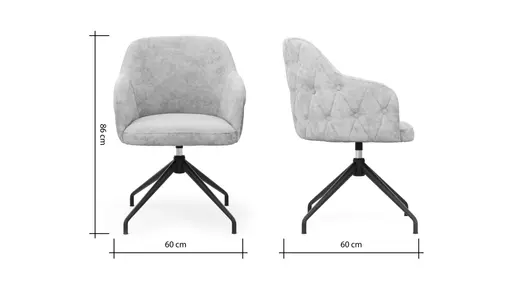 Stuhl Litchfield - drehbar und höhenverstellbar, Stoff, Hellgrau