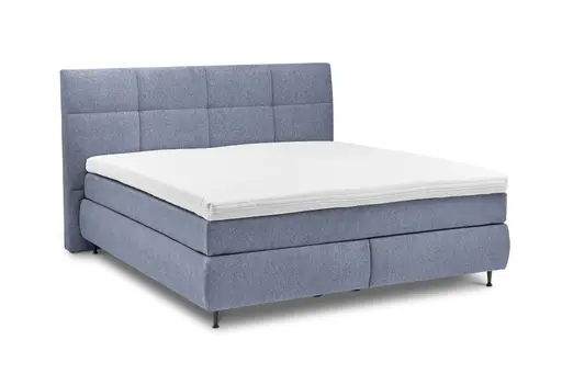  Boxspringbett ALICA- Liegefläche ca. 180x200 cm, Stoff, Hellblau	