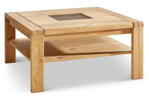 Couchtisch Cartago Soft - BHT ca. 90x45x90 cm, Wildeiche massiv, natur geölt