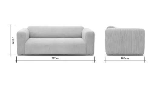 Sofa Laja - 3-Sitzer, Stoff, Dunkelgrün