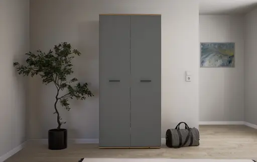 Schuhschrank - B ca. 90 cm, Artisan Eiche Nachbildung, Anthrazit