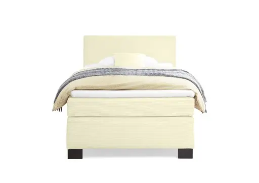 Boxspringbett HAIKOS- Liegefläche ca. 120x200 cm, Stoff, Creme, TFK H3