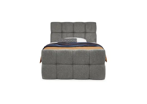Boxspringbett SANDRIN R- Liegefläche ca. 140x200 cm, Stoff, Grau, inkl. Stauraum und Fußteil