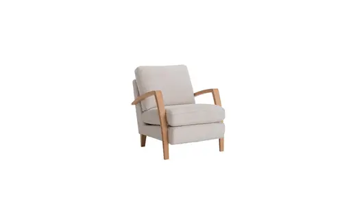 Sessel Karasu - Chic, Stoff, Creme