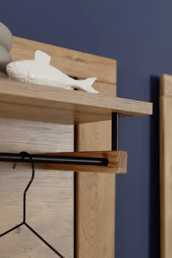 Garderobe - Wildeiche Nachbildung, Wildeiche massiv geölt