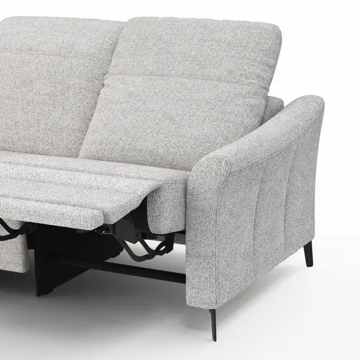 Ecksofa Canterbury - Longchair links mit 2,5-Sitzer, inkl. Relaxfunktion (motorisch) und Kopfteilverstellung, Stoff, Offwhite