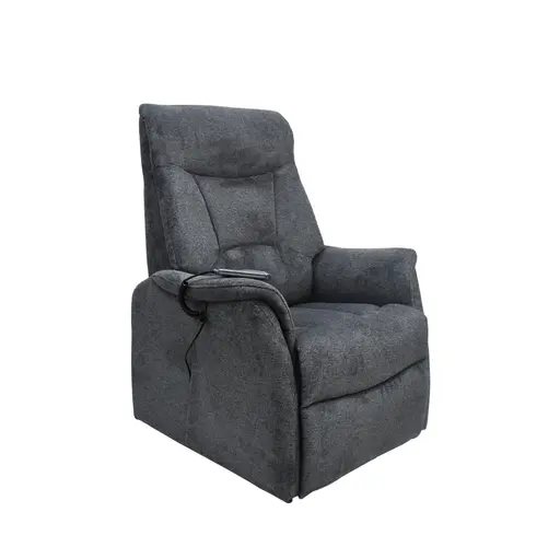 TV-Sessel MAILO - Aufstehhilfe, Relaxfunktion, Kopfteilverstellung, Stoff, Dunkelgrau