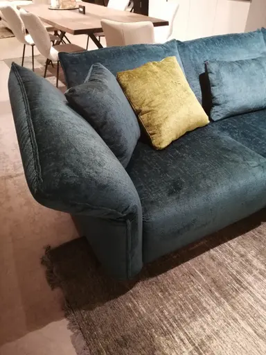Ecksofa Motone - 2,5-Sitzer, Trapezsofa rechts, Stoff Türkis