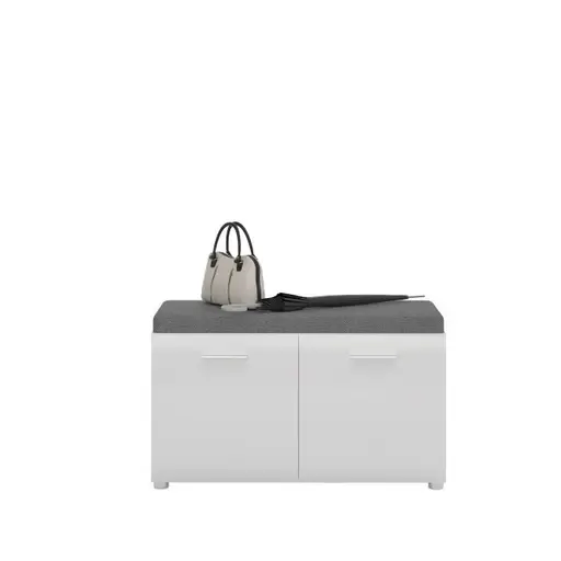 Schuhbank- Weiß, Weiß, Hochglanz