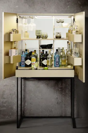 Barschrank 3900 - Lack matt, Goldfarben