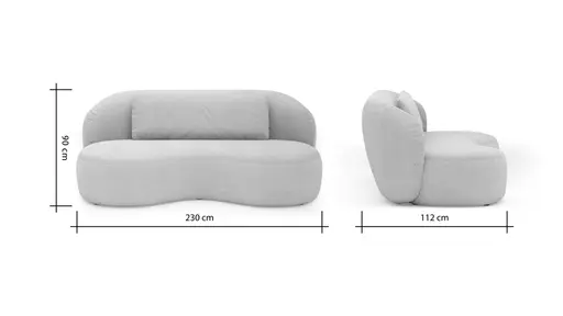 Chaiselongue Karasu - Stoff, Natur