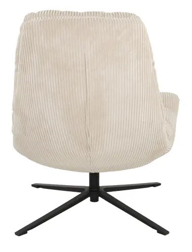 Relaxsessel mit Hocker - drehbar, Cord, Beige