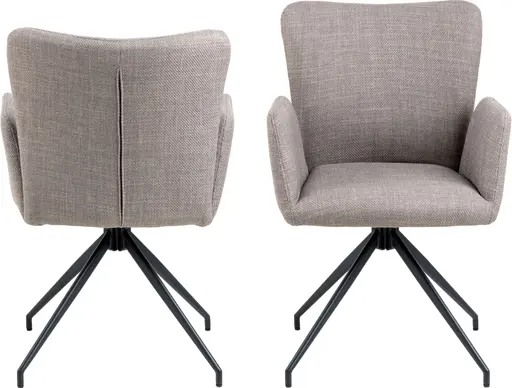 Armlehnstuhl AYLA - Stoff, Hellbraun