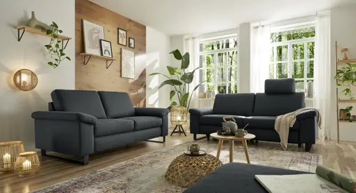 Sofa CALM PLUS 2.0 - 3-Sitzer, Relaxfunktion teilmotorisch, Stoff, Anthrazit