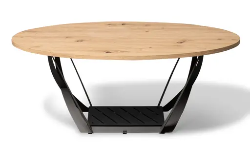 Couchtisch - LB ca. 100x60 cm, Artisan Eiche Nachbildung, Schwarz