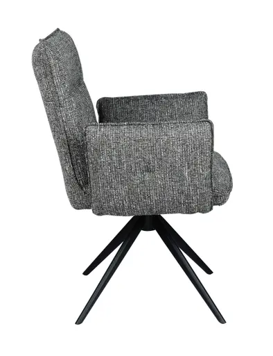 Armlehnstuhl MARCIA - drehbar, Stoff, Grau
