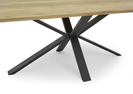 Esstisch - LB ca. 200x100 cm, Eiche massiv geölt, Schweizer Kante, Schwarz