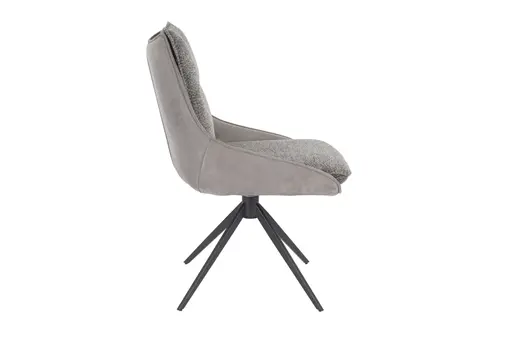 Stuhl MANDY - drehbar, Stoff, Graubeige