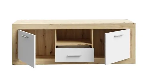 TV-Board FIBI- Eiche Dekor, Weiß